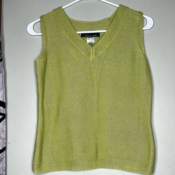 Jones New York V Neck Sweater Vest Green Color Size Small - Picture 1 of 9